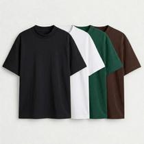 Kit 4 Camiseta Oversized Masculina Street Basic Camisa Lisa T-shirt Diversas Cores