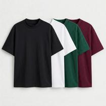 Kit 4 Camiseta Oversized Masculina Street Basic Camisa Lisa T-shirt Diversas Cores