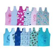 Kit 4 Camiseta Regata Estampada Bebê Menina - Mafessoni