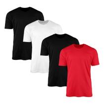 Kit 4 Camisetas AMGK Masculina Lisa Básica 100% Algodão