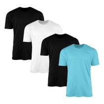 Kit 4 Camisetas AMGK Masculina Lisa Básica 100% Algodão