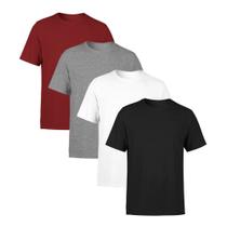Kit 4 Camisetas AMGK Masculina Lisa Premium 100% Algodão
