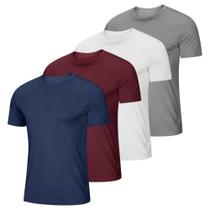 Kit 4 Camisetas Básica Masculina Gola Careca Algodão