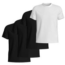 Kit 4 Camisetas Basicas Gola Redonda Lisa Camisa Masculina de Algodão