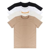 Kit 4 Camisetas Básicas Infantil Juvenil Menino 100% Algodão Premium Gola Redonda