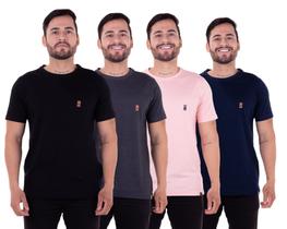 Kit 4 Camisetas Camisas Blusas Básicas Malha Fio 30.1