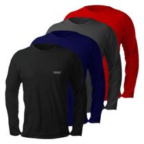 Kit 4 Camisetas Camisas UV 50+ Térmica Masculina Blusa Ultravioleta Verão Pescaria ProteçãoSolar Segunda Pele Caminhada
