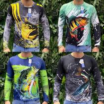 KIT 4 Camisetas de Pesca Uv50 manga longa Proteção solar Premium