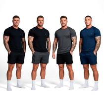 Kit 4 Camisetas Dry Fit mais 4 Shorts Academia Sandrini Kit 4 Camisetas Dry Fit mais 4 Shorts Academia Sandrini