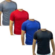 Kit 4 Camisetas Dry Fit Masculina Básica Poliéster Academia