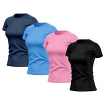 Kit 4 Camisetas Feminina Dry Fit Básica Lisa Proteção Solar UV Térmica Blusa Academia Esporte Camisa Kit 4 Camisetas Feminina Dry Fit Básica Lisa Proteção Solar UV Térmica Blusa Academia Esporte Camisa