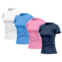 Kit 4 Camisetas Feminina Dry Fit Básica Lisa Proteção Solar UV Térmica Blusa Academia Esporte Camisa Kit 4 Camisetas Feminina Dry Fit Básica Lisa Proteção Solar UV Térmica Blusa Academia Esporte Camisa