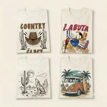 Kit 4 Camisetas Femininas Estampadas Algodão Premium Casual Confortável Veste Até 44/46 Super Oferta Kit 4 Camisetas Femininas Estampadas Algodão Premium Casual Confortável Veste Até 44/46 Super Oferta