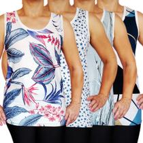 Kit 4 Camisetas Femininas Regatas Básicas Peças Sortidas Costas em Branco Viscolycra PP ao Plus Size Kit 4 Camisetas Femininas Regatas Básicas Peças Sortidas Costas em Branco Viscolycra PP ao Plus Size