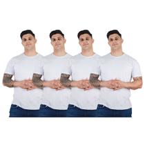 Kit 4 Camisetas Manga Curta Básicas Masculinas Confortáveis 100% Algodão Premium TRV