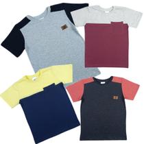 Kit 4 Camisetas Manga Curta Lisa Para Sair Infanto Juvenil