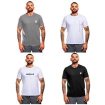 Kit 4 Camisetas Masculina Algodão 100% Slim Academia Gorilla Confortável