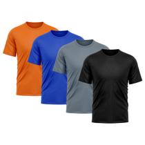 Kit 4 Camisetas Masculina Dry Fit Proteção Solar UV Básica Lisa Treino Academia Passeio Fitness Ciclismo Camisa