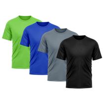 Kit 4 Camisetas Masculina Dry Fit Proteção Solar UV Básica Lisa Treino Academia Passeio Fitness Ciclismo Camisa - Whats Wear