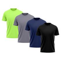 Kit 4 Camisetas Masculina Dry Fit Proteção Solar UV Térmica Academia Treino Caminhada Esporte Camisa Praia