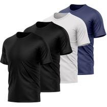 Kit 4 Camisetas Masculina Dry Manga Curta Proteção UV Slim Fit Básica Academia Treino Fitness