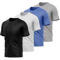 Kit 4 Camisetas Masculina Dry Manga Curta Proteção UV Slim Fit Básica Academia Treino Fitness