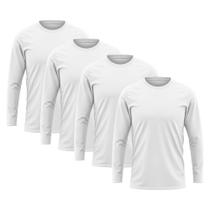 Kit 4 Camisetas Masculina Manga Longa Algodão Premium