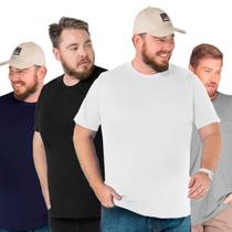 Kit 4 Camisetas Masculina Plus Size Básica Premium Sortida