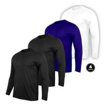 Kit 4 Camisetas Masculina Proteção UV Manga Longa Esporte - Djon