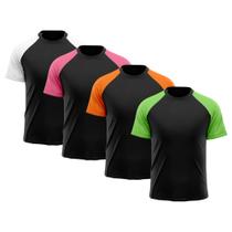 Kit 4 Camisetas Masculina Raglan Dry Fit Proteção Solar UV