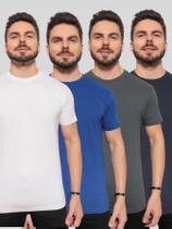 Kit 4 Camisetas Masculinas Básicas 100% Algodão ConfortávelLinhaPremium Branco Azul Marinho Azul Royal e Cinza Kit 4 Camisetas Masculinas Básicas 100% Algodão ConfortávelLinhaPremium Branco Azul Marinho Azul Royal e Cinza
