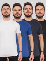 Kit 4 Camisetas Masculinas Básicas 100% Algodão ConfortávelLinhaPremium Preto Branco Azul Marinho e Azul Royal Kit 4 Camisetas Masculinas Básicas 100% Algodão ConfortávelLinhaPremium Preto Branco Azul Marinho e Azul Royal