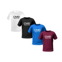 Kit 4 Camisetas Masculinas Estampadas 100% Algodão Premium Vinho - Azul - Branco - Preto