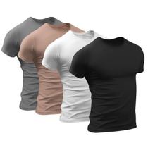 Kit 4 Camisetas Masculinas Lisa Manga Curta GuGi Algodão Premium