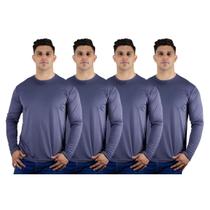 Kit 4 Camisetas Masculinas Segunda Pele Térmica 50 UV Dry - TRV