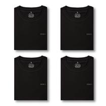 Kit 4 Camisetas Pima cor Preta