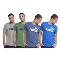 Kit 4 Camisetas Puma Essentials Logo Masculina