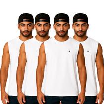 Kit 4 Camisetas Regata Oversized Masculina Streetwear Treino 100 Algodao Premium