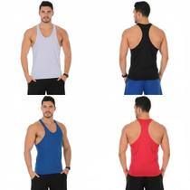 Kit 4 Camisetas Regatas Masculina Treino Academia Com Varias Cores Super Leve Valoriza Shape