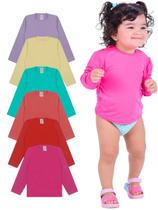 Kit 4 Camisetas térmica bebê Menina Proteção Manga Longa camisa menina verão moda praia para meninas bebês Kit 4 Camisetas térmica bebê Menina Proteção Manga Longa camisa menina verão moda praia para meninas bebês