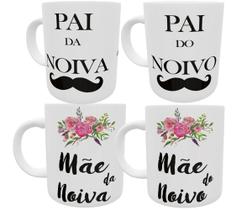 Kit 4 canacas pai e mãe dos noivos lembrancinha de casamento