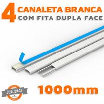 Kit 4 Canaletas PVC Branco com Fita Dupla Face de 1 Metro - ENERBRAS