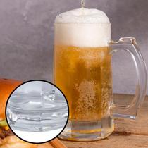 Kit 4 Caneca Chopp 380ml Vidro Copo Cerveja Transparente Churrasco Para Servir Resistente Quedas - Praticasa