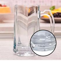 Kit 4 Caneca Chopp 380ml Vidro Transparente Alça Reforçada Festa Churrasco Para Servir Decoração - Praticasa