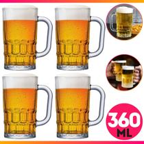 Kit 4 Caneca Chopp De Vidro 360ml Bar Restaurante Cerveja Design Elegante Versátil Prático Kit 4 Caneca Chopp De Vidro 360ml Bar Restaurante Cerveja Design Elegante Versátil Prático
