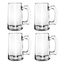 Kit 4 Caneca Chopp Stein 355ml Vidro Madero Zero Grau