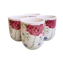 Kit 4 Caneca de Chá Porcelana Decoração Xicara Copo 150ml Kit 4 Caneca de Chá Porcelana Decoração Xicara Copo 150ml