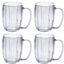 Kit 4 Caneca Liv Acrílico Cristal Luxo Chopp 750ML Paramount