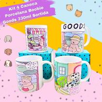 Kit 4 Caneca Porcelana Boobie Goods 330ml Sortida ref.5542