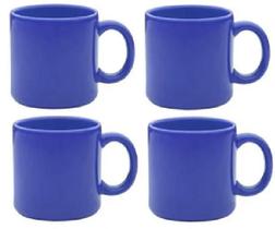 Kit 4 Canecas 100ml Ellegance Blue Ceramica Alto Brilho Kit 4 Canecas 100ml Ellegance Blue Ceramica Alto Brilho